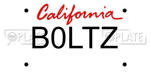 B0LTZ California License Plate