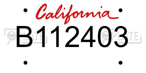 B112403 California License Plate