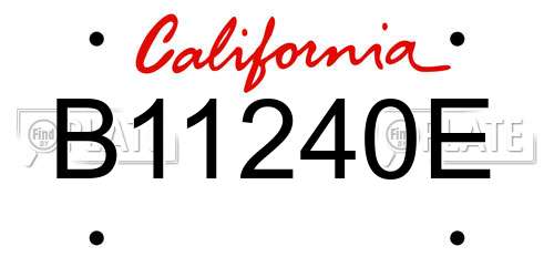 B11240E California License Plate