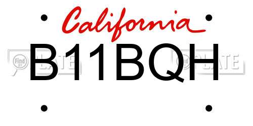 B11BQH California License Plate