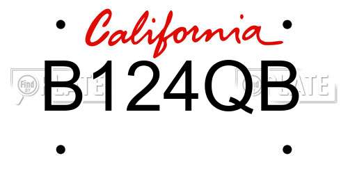 B124QB California License Plate