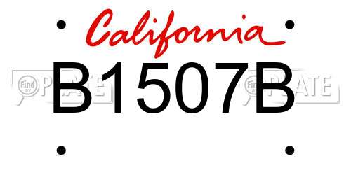 B1507B California License Plate