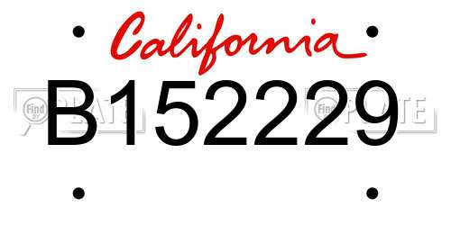 B152229 California License Plate