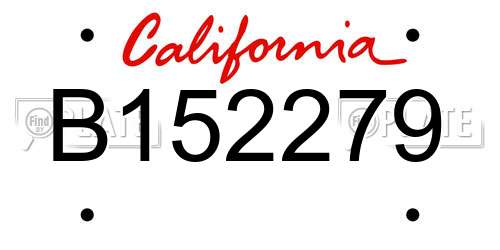 B152279 California License Plate