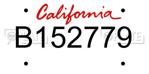 B152779 California License Plate