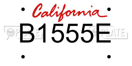 B1555E California License Plate
