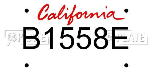 B1558E California License Plate