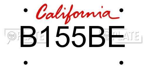 B155BE California License Plate