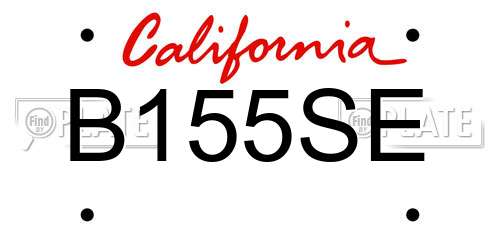 B155SE California License Plate