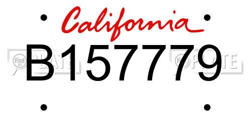 B157779 California License Plate
