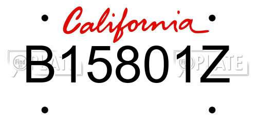 B15801Z California License Plate