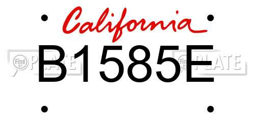 B1585E California License Plate