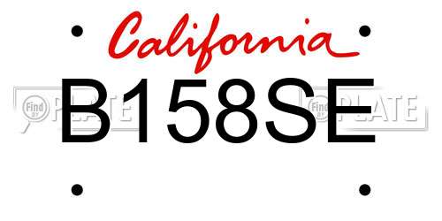 B158SE California License Plate