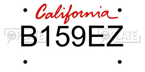 B159EZ California License Plate