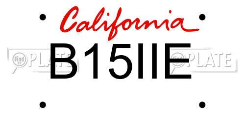 B15IIE California License Plate