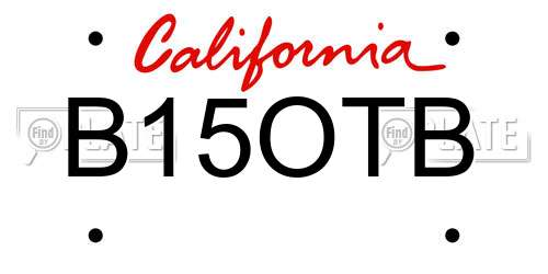 B15OTB California License Plate