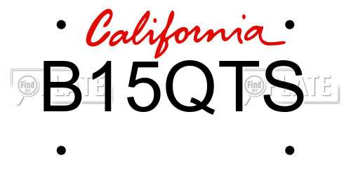B15QTS California License Plate