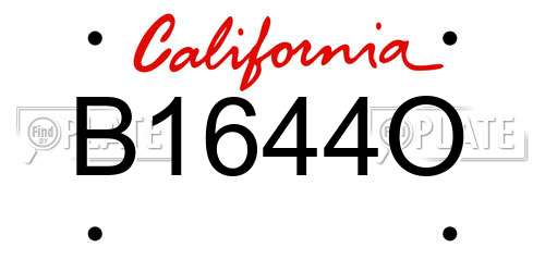 B1644O California License Plate