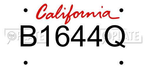 B1644Q California License Plate