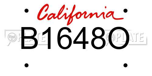 B1648O California License Plate