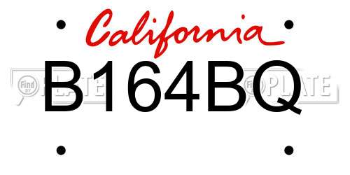 B164BQ California License Plate