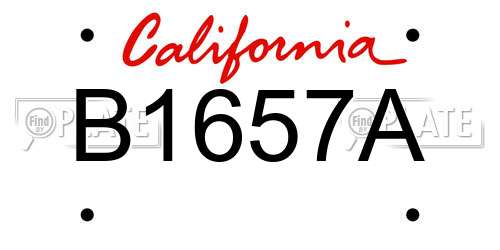 B1657A California License Plate