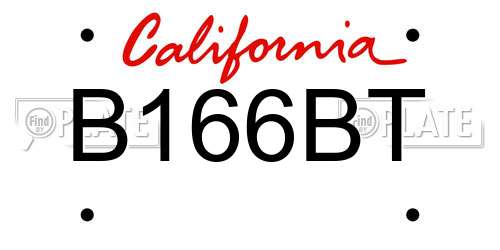 B166BT California License Plate
