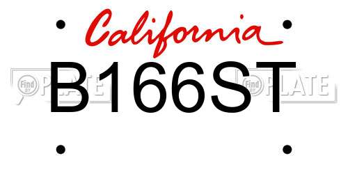 B166ST California License Plate