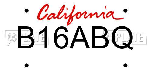 B16ABQ California License Plate