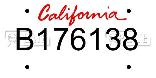 B176138 California License Plate