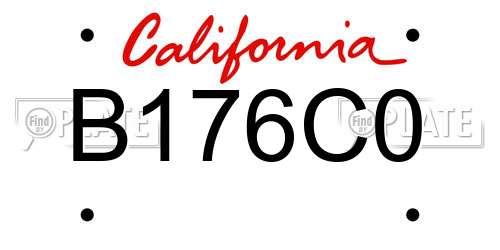 B176C0 California License Plate