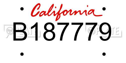 B187779 California License Plate