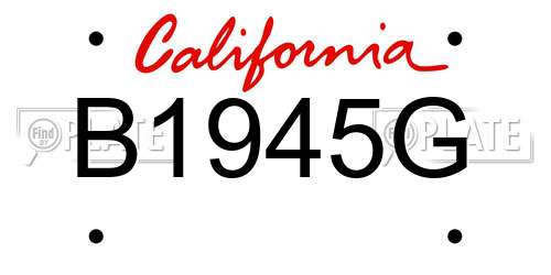 B1945G California License Plate