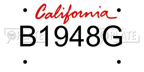 B1948G California License Plate