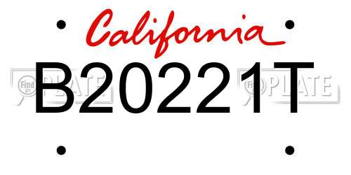 B20221T California License Plate
