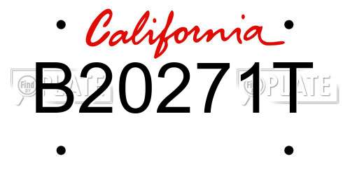 B20271T California License Plate