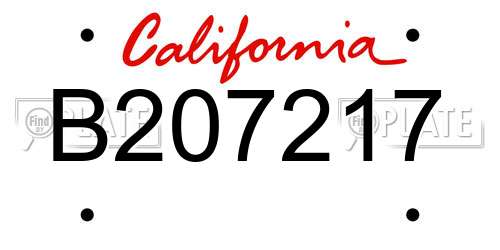 B207217 California License Plate