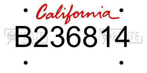 B236814 California License Plate