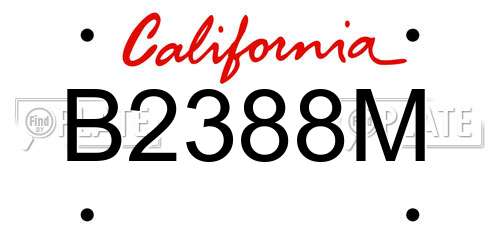 B2388M California License Plate