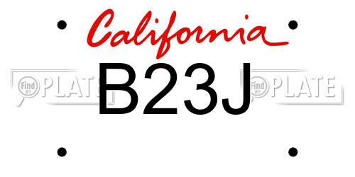 B23J California License Plate