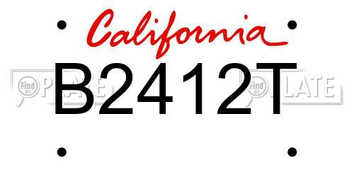 B2412T California License Plate