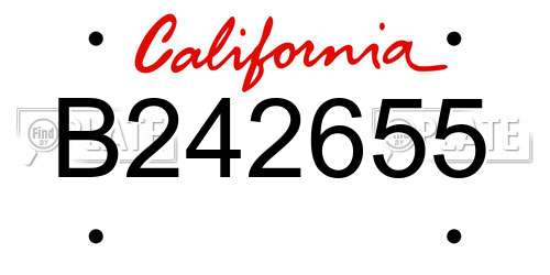 B242655 California License Plate