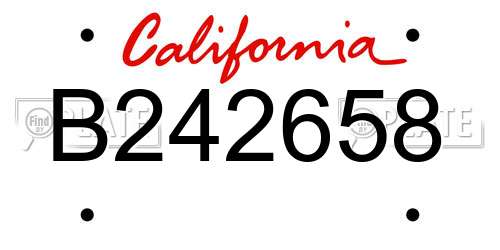 B242658 California License Plate