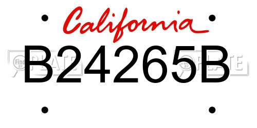 B24265B California License Plate
