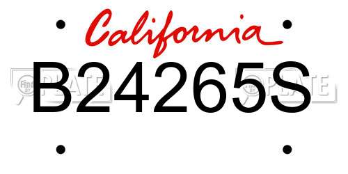B24265S California License Plate