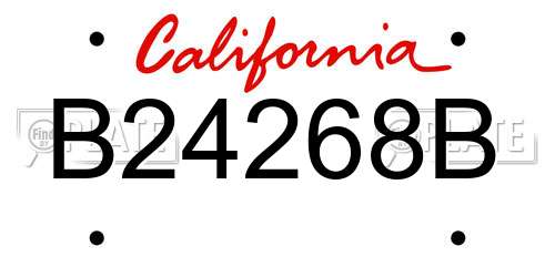 B24268B California License Plate