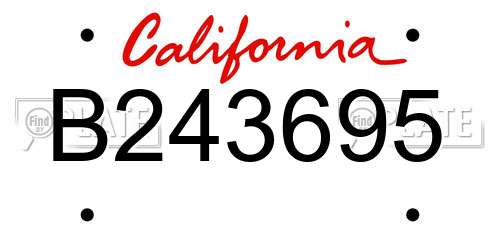 B243695 California License Plate