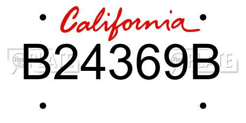 B24369B California License Plate