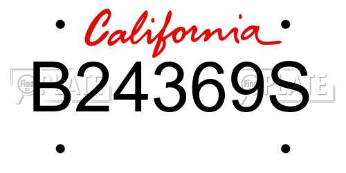 B24369S California License Plate
