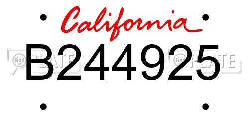 B244925 California License Plate